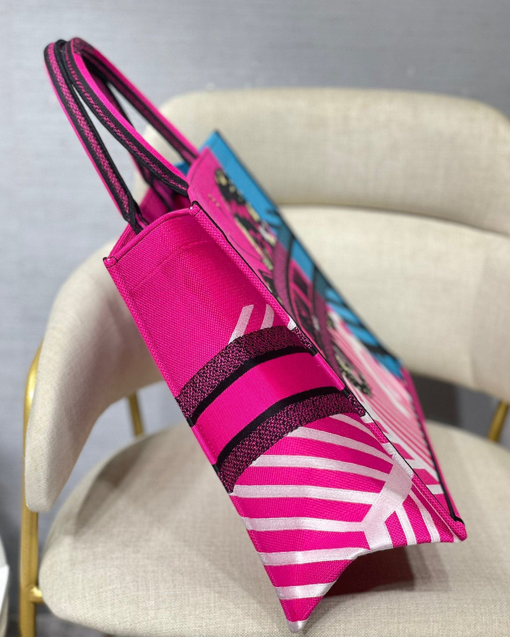 GLAMI Large Book Tote Pink And Blue, For Women, WomenÃ¢â‚¬â„¢s Handbags 16.5in/42cm CD
