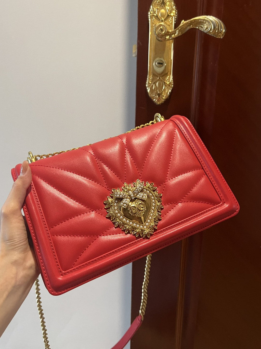 GLAMI Large Devotion Bag In Quilted Nappa Red For Women 10in/26cm GLAMI GLAMI6651AV96787124