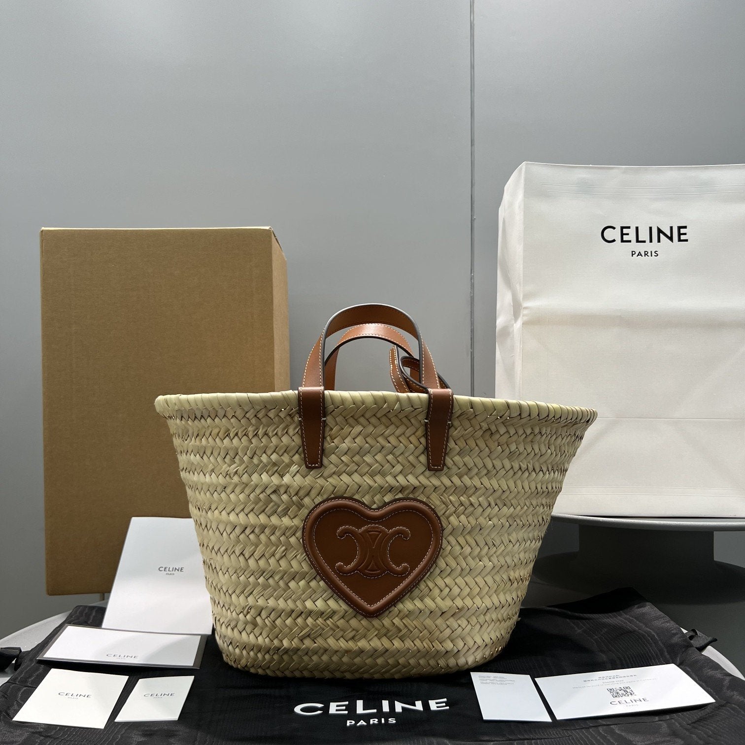 GLAMI Teen Triomphe GLAMI Classic Panier In Palm Leaves With Heart Patch Brown For Women 10in/25cm 194002DUI.04LUÃƒâ€šÃ‚Â 