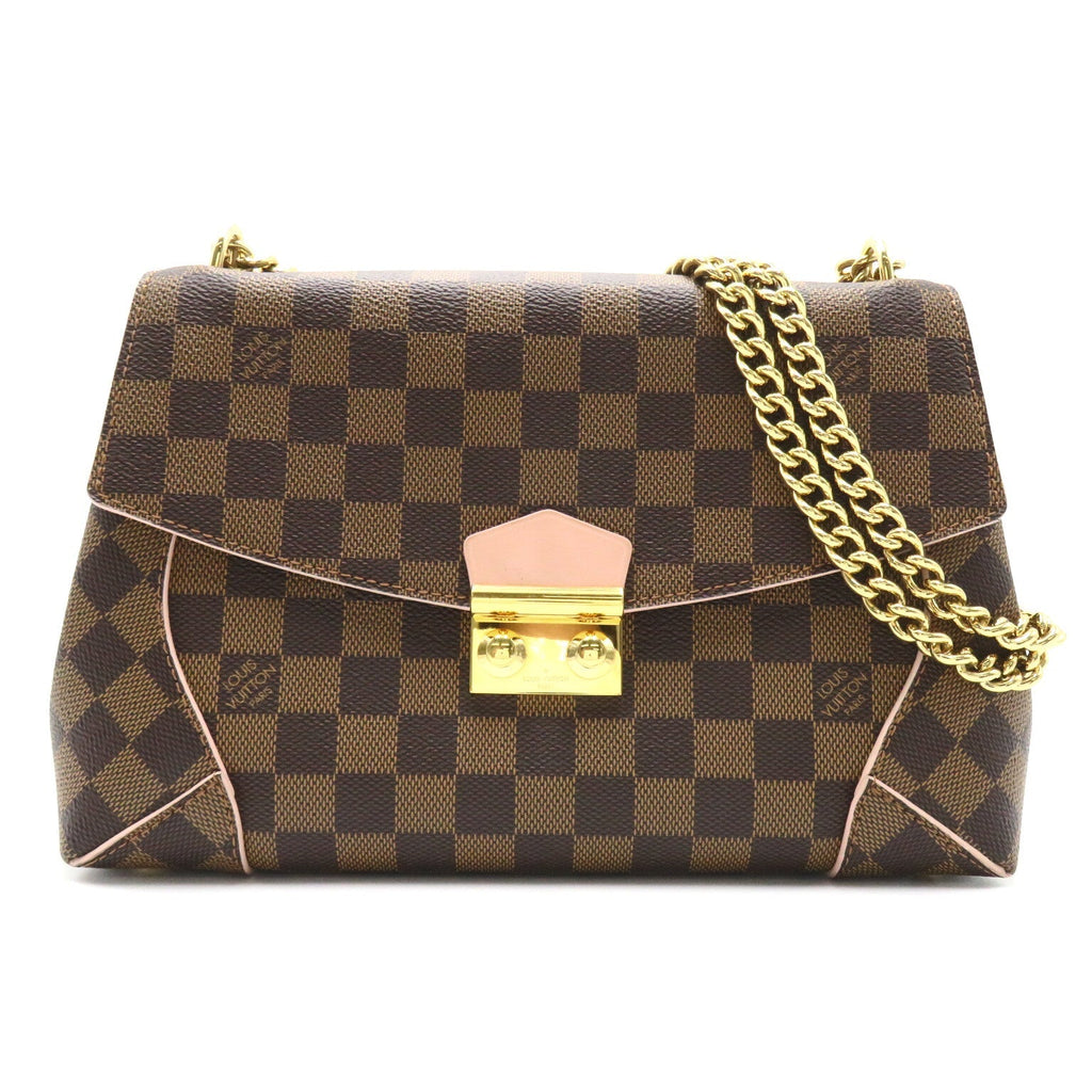 Louis Vuitton Case Clutch Shoulder Bag PVC Coated Canvas Damier  Brown/Pink N41597
