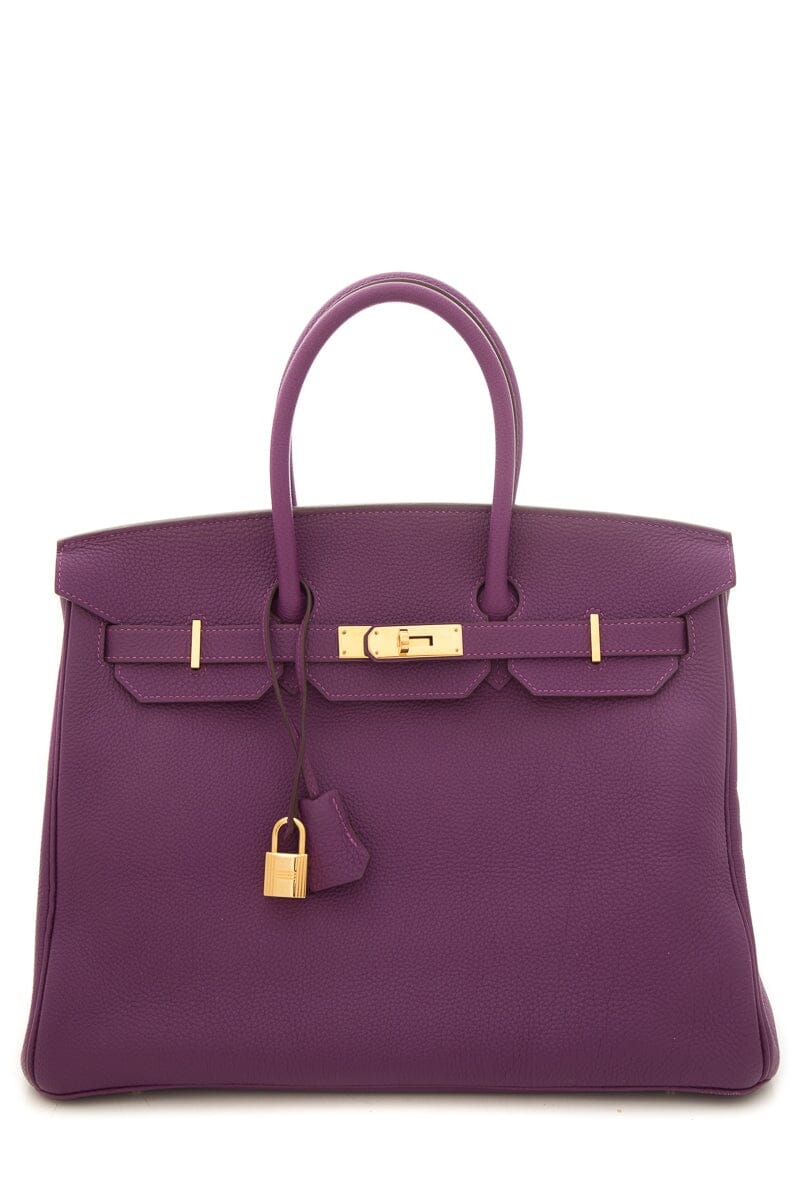 HermÃƒÆ’Ã‚Â¨s 2012 Anemone 35cm Togo Birkin Handbag W/ Gold HW