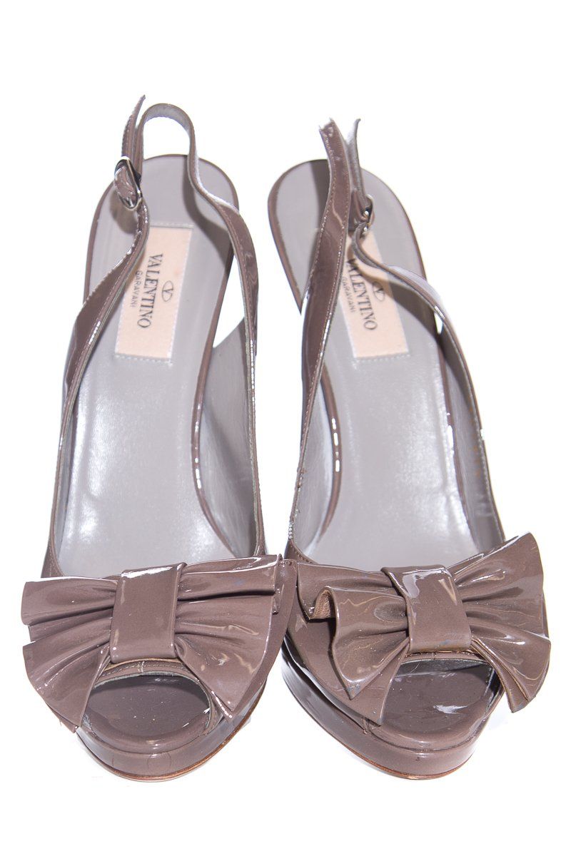 Valentino Taupe Slingback Heels SZ 37.5