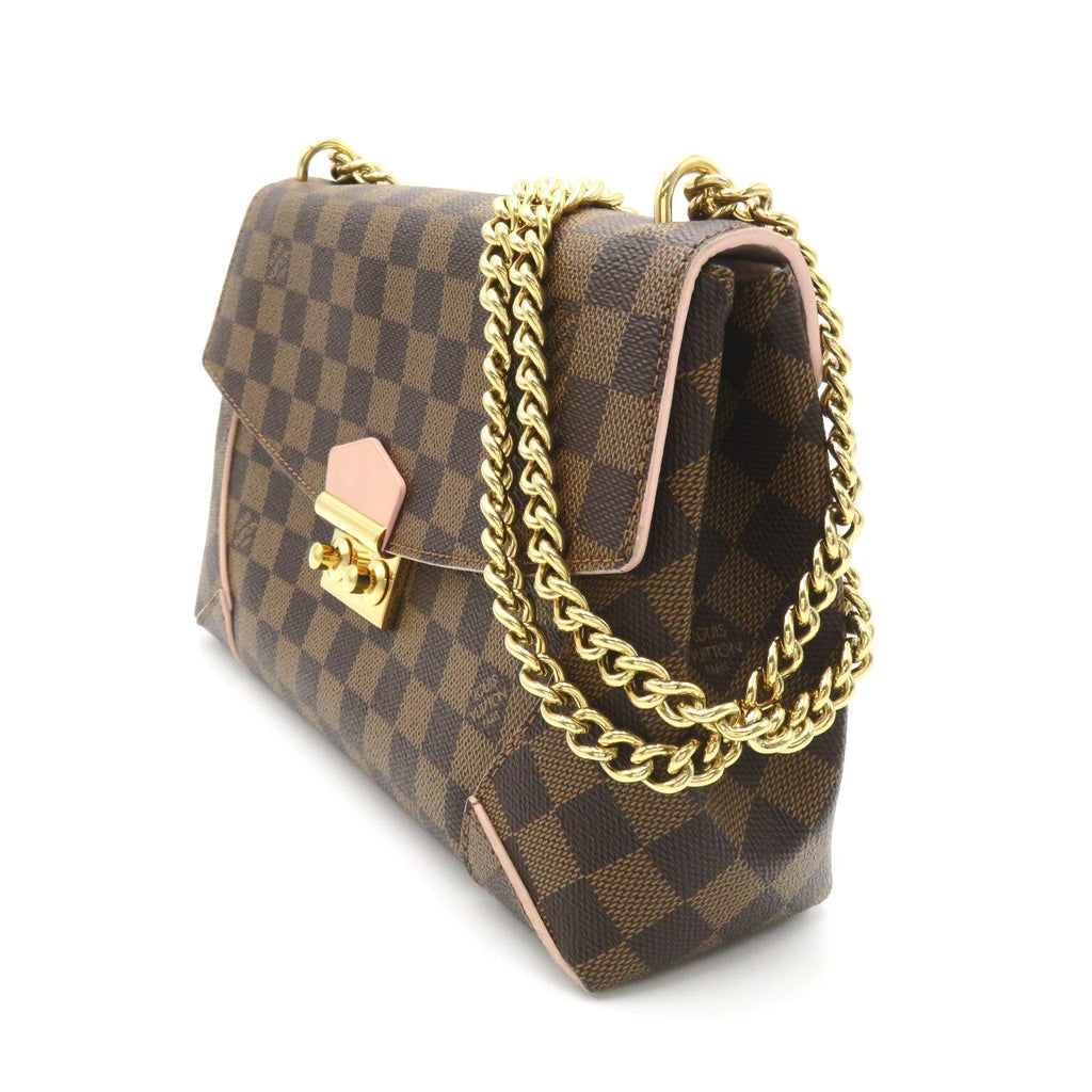 Louis Vuitton Case Clutch Shoulder Bag PVC Coated Canvas Damier  Brown/Pink N41597