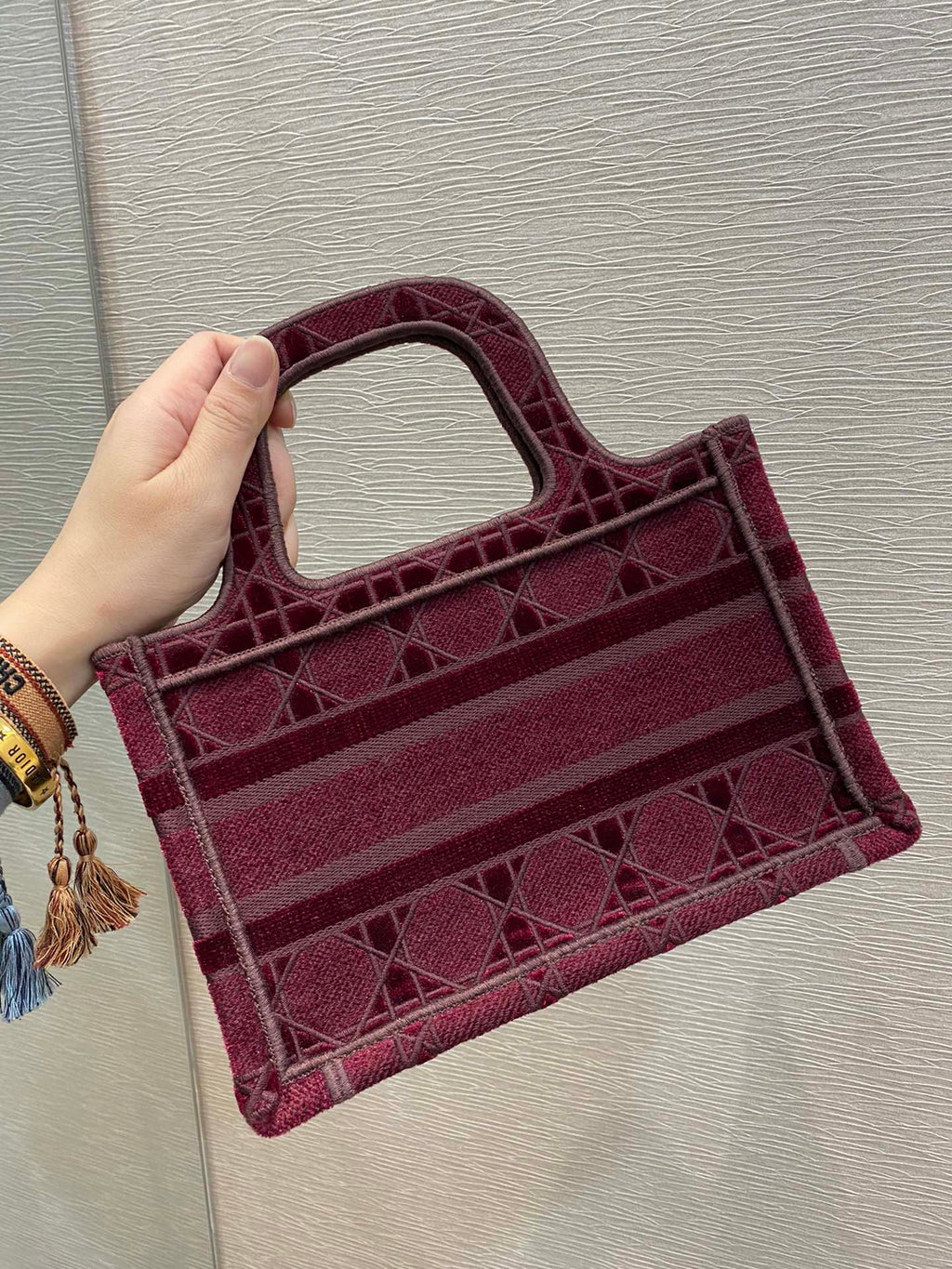GLAMI Mini Tote Book Oblique Red Canvas For Women 23cm/9in CD