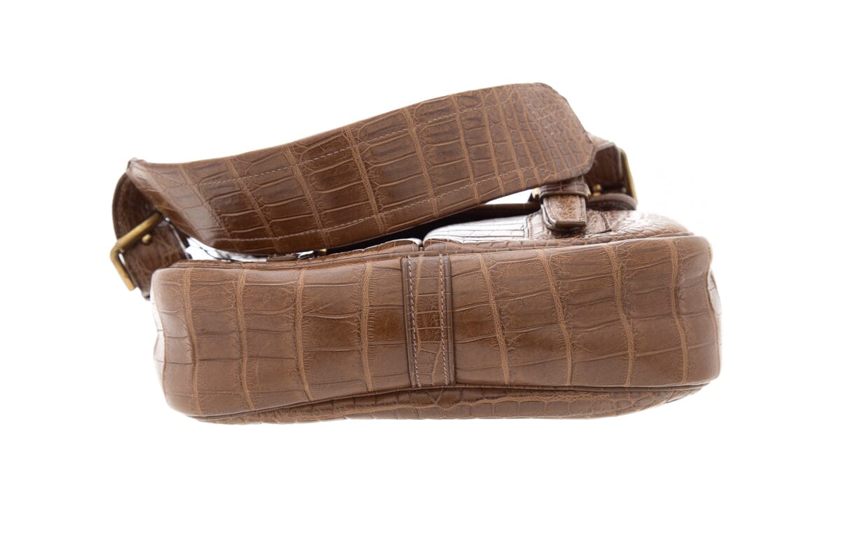 Ralph Lauren Brown Croc Handbag