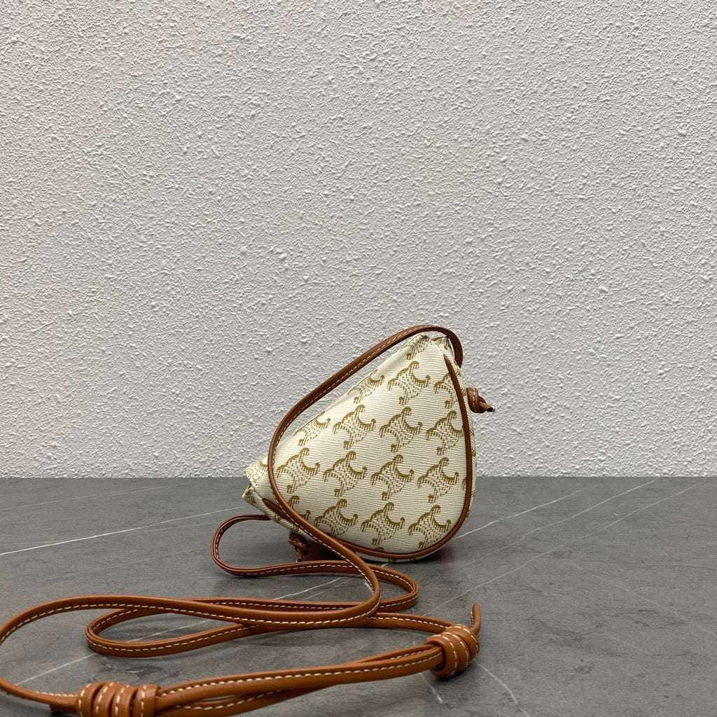 GLAMI Mini Triangle In Triomphe Canvas With GLAMI Print White For Women 8in/21cmÃƒâ€šÃ‚Â 
