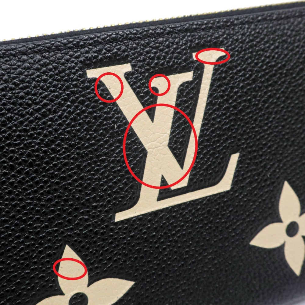 Louis Vuitton Monogram Implant  Wallet Long Wallet Black Beige Violet M80481   Mini