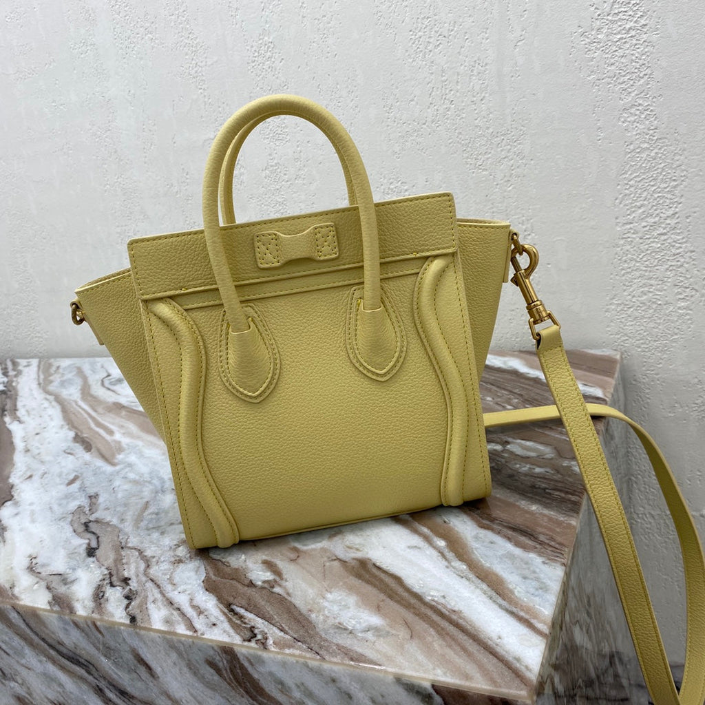 GLAMI Nano LuGucciage Bag In Drummed Yellow For Women 8in/20cm