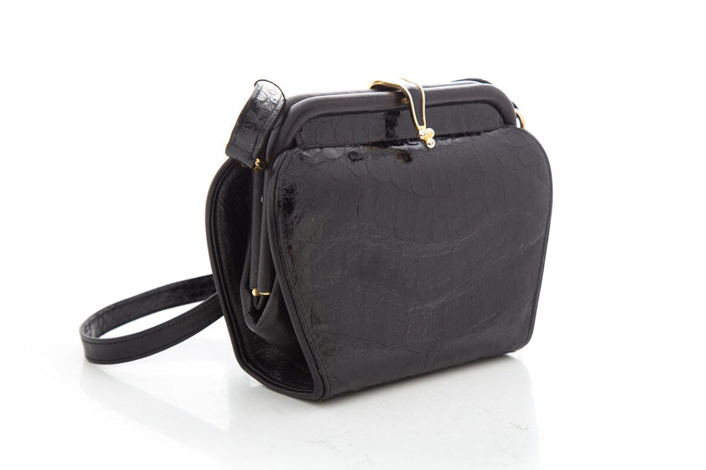Neiman Marcus Black Croc Crossbod