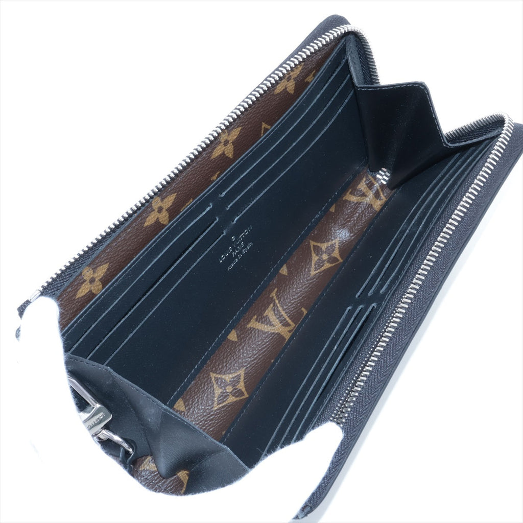 Louis Vuitton Monogram Makassar Zippy Dragon M69407 Black X Brown Round Zip Wallet