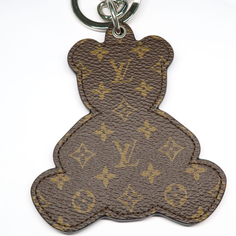 Louis Vuitton Porte Claire Teddy Bear M00342 Monogram Bagg Chamber Keyher Keyring Bear Brown Little