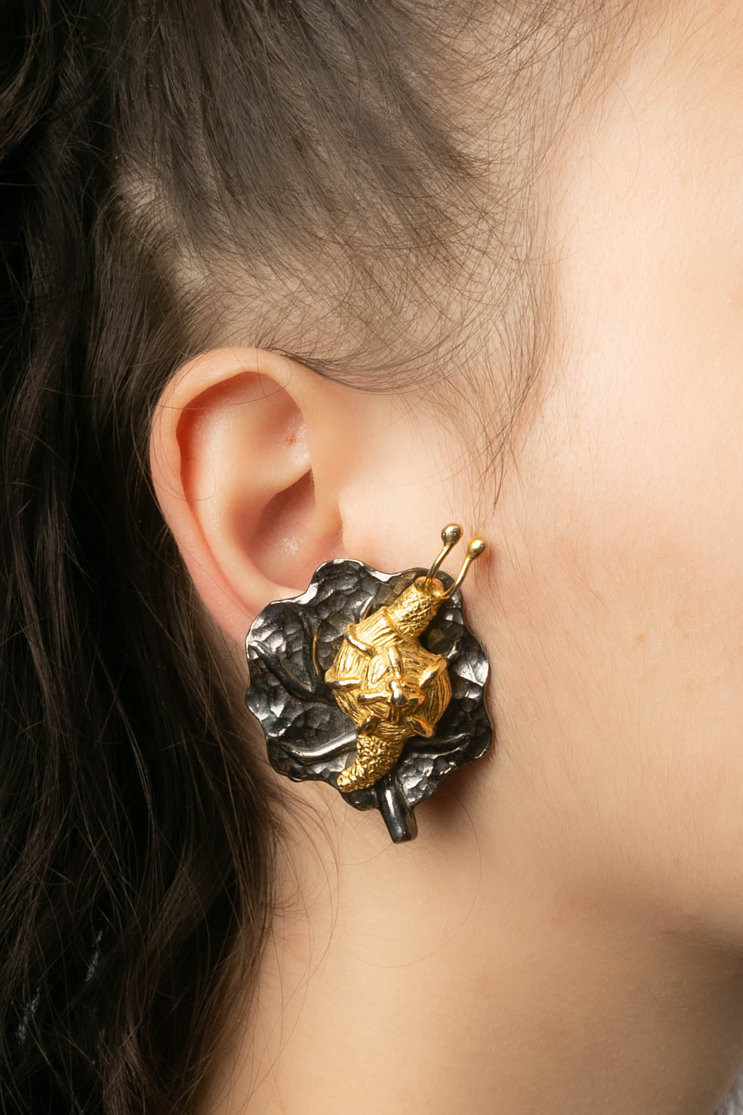 Boucles d'oreilles escargot en mÃƒÆ’Ã‚Â©tal
