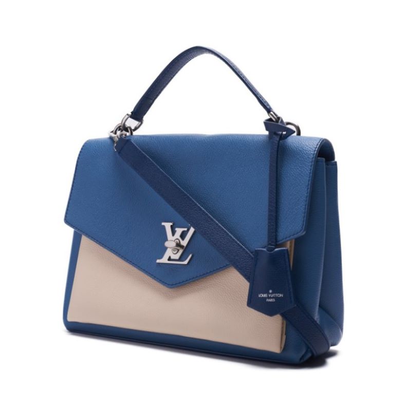 LOUIS VUITTON Lewitton LockMe 2WAY Handbag  Leather Blue  Ivory (Silver G) Leather Handbag  Handbag  Handbag Hybrid   Delivery] Himalan Bookstore Online