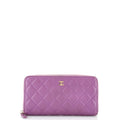 CHANEL Zip Around Wallet Quilted Caviar Long
