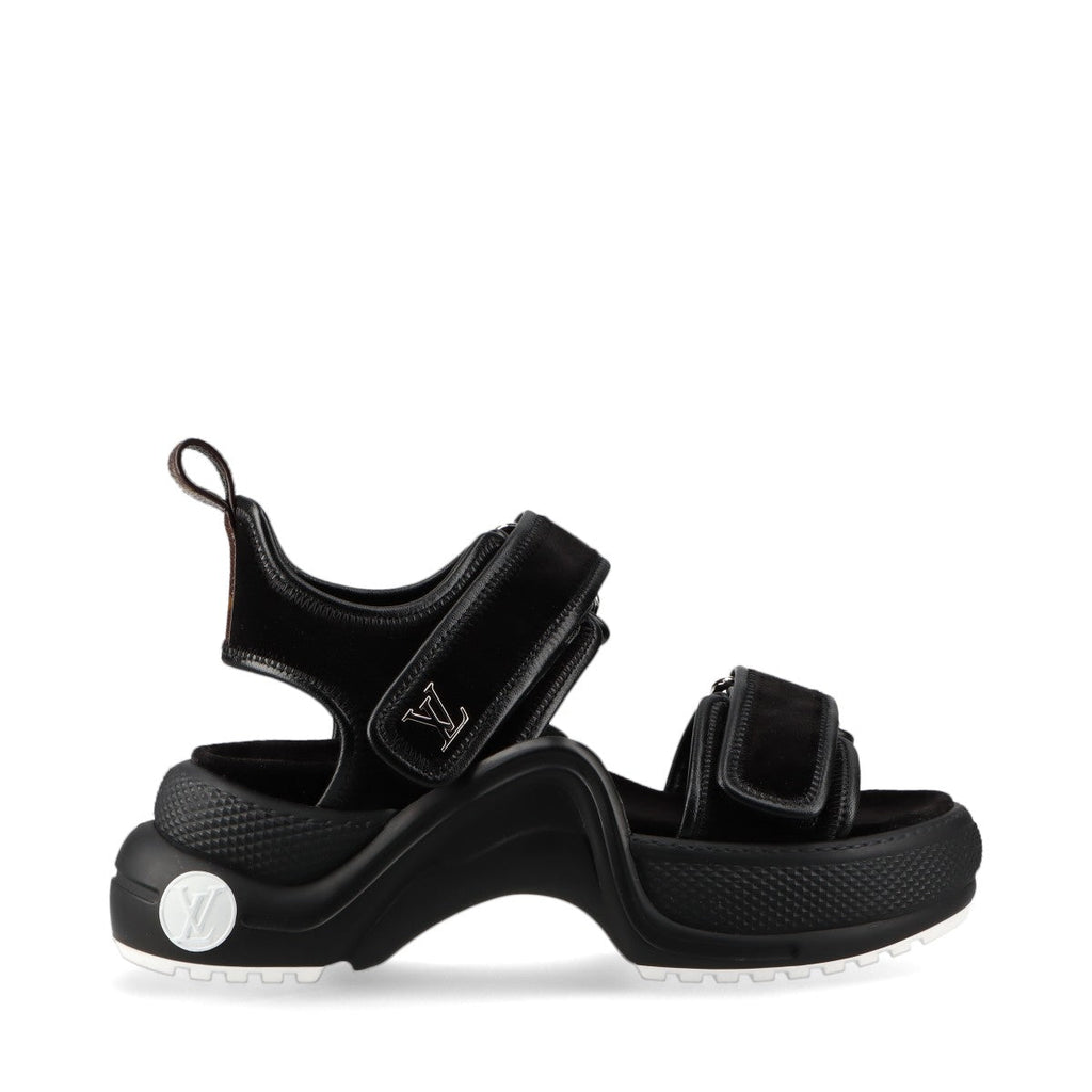 Louis Vuitton LV Lighting Line 23 Years White x Leather Sandals EU34  Black CL0233 LV Logo Berklo Strap Box  Bag