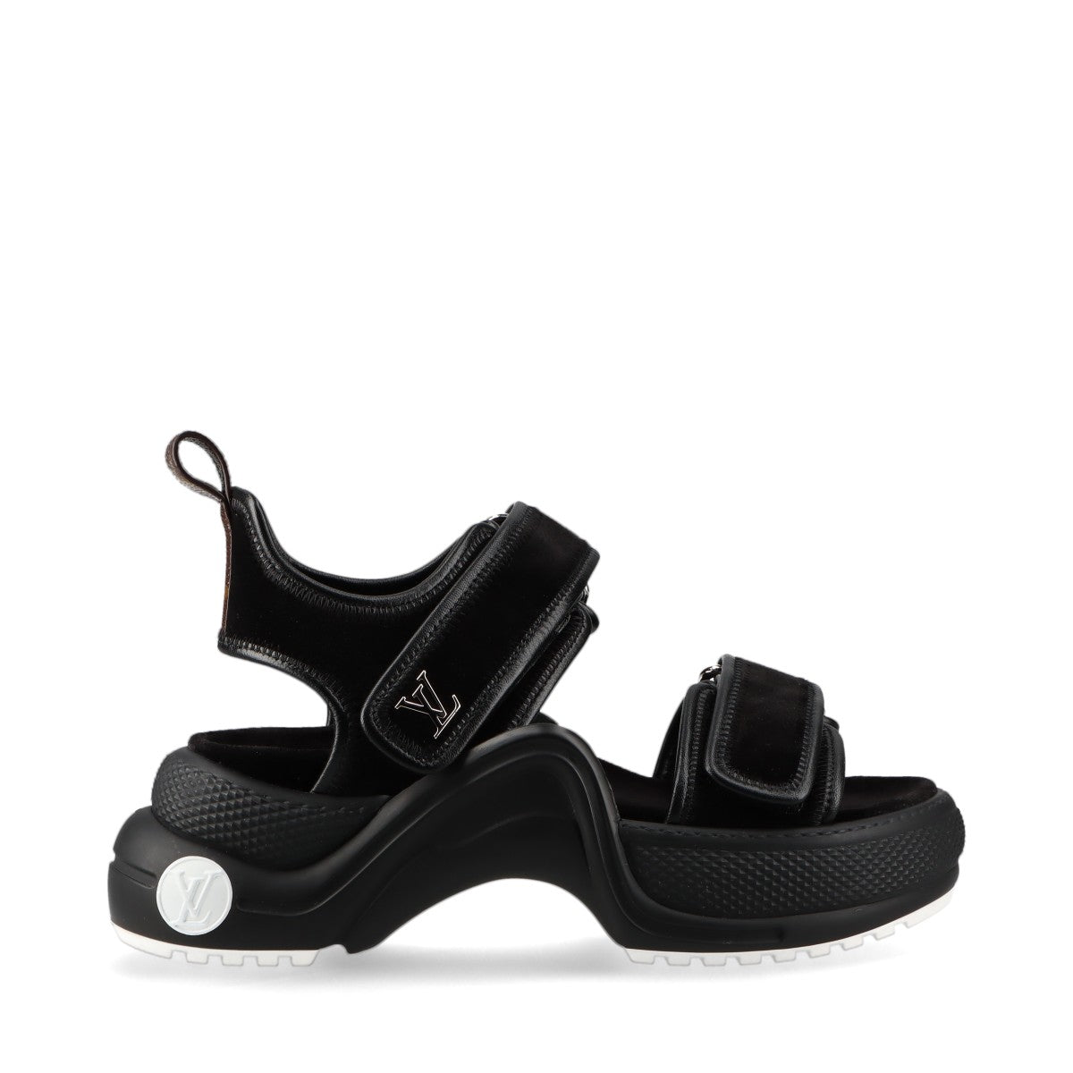 Louis Vuitton LV Lighting Line 23 Years White x Leather Sandals EU34  Black CL0233 LV Logo Berklo Strap Box  Bag