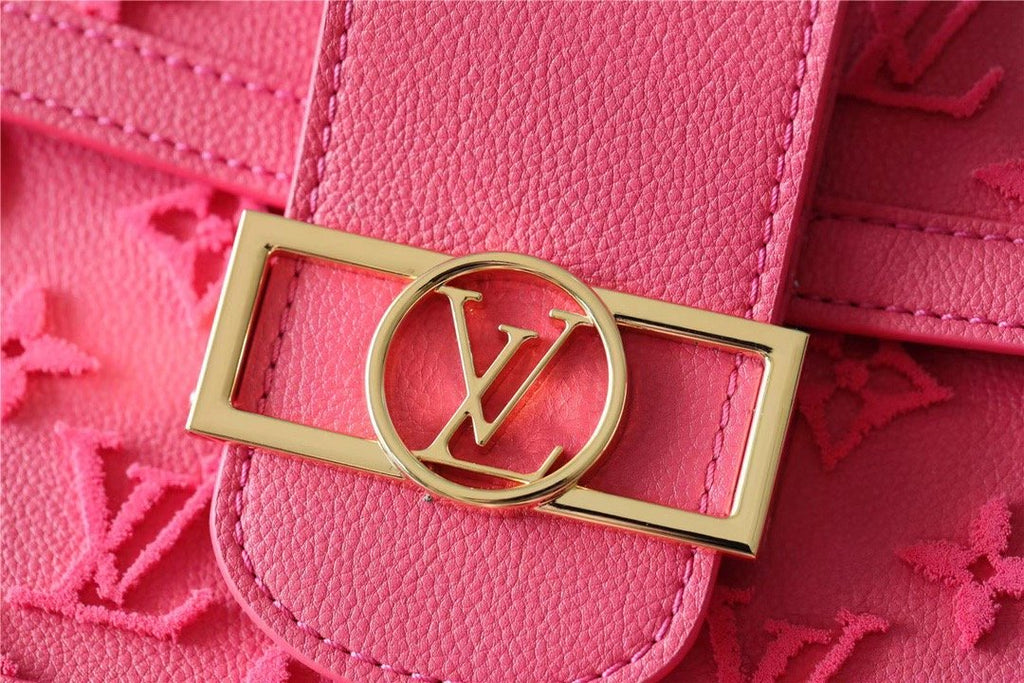LV Mini Dauphine Monogram GlamIuo Pink For Women,  Shoulder And Crossbody Bags 7.9in/20cm LV M20747