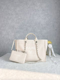 CHLSmall Shopping Bag Silver Hardware Cream For Women Handbags, Shoulder Bags 15.2in/39cm AS3257