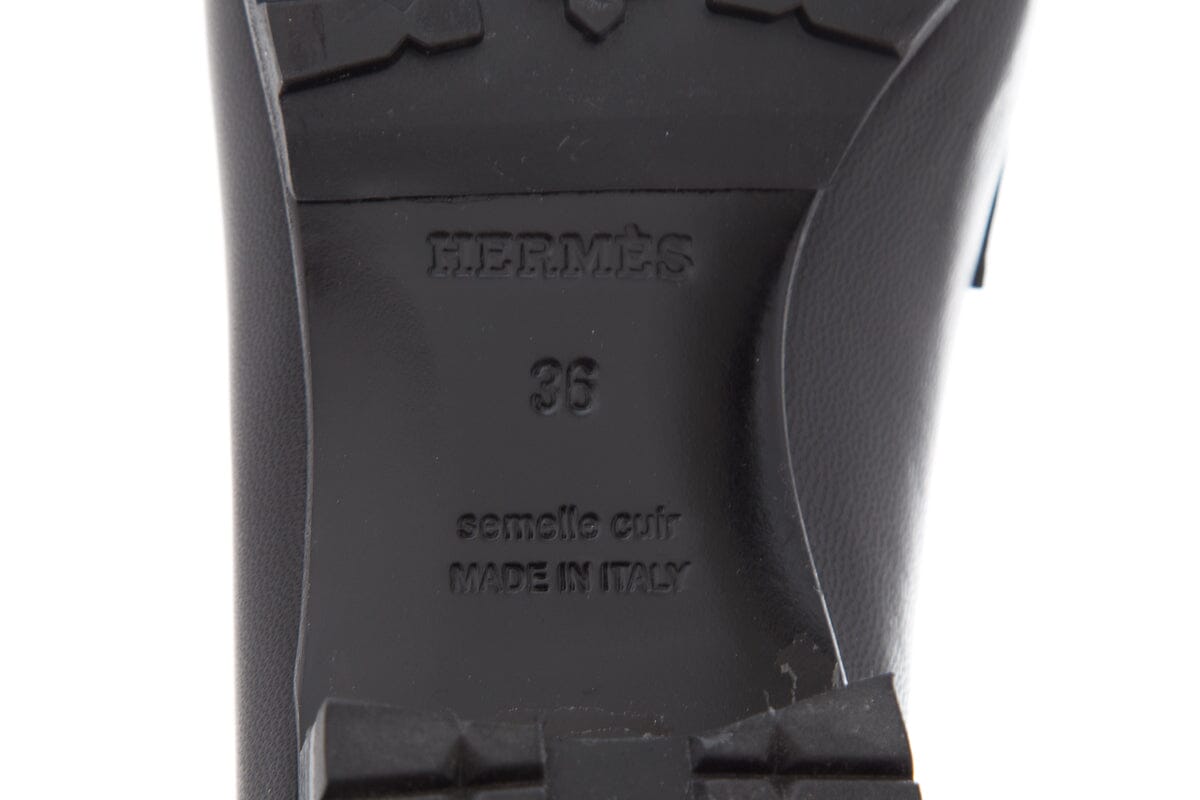 HermÃƒÆ’Ã‚Â¨s Black Loafers SZ 36