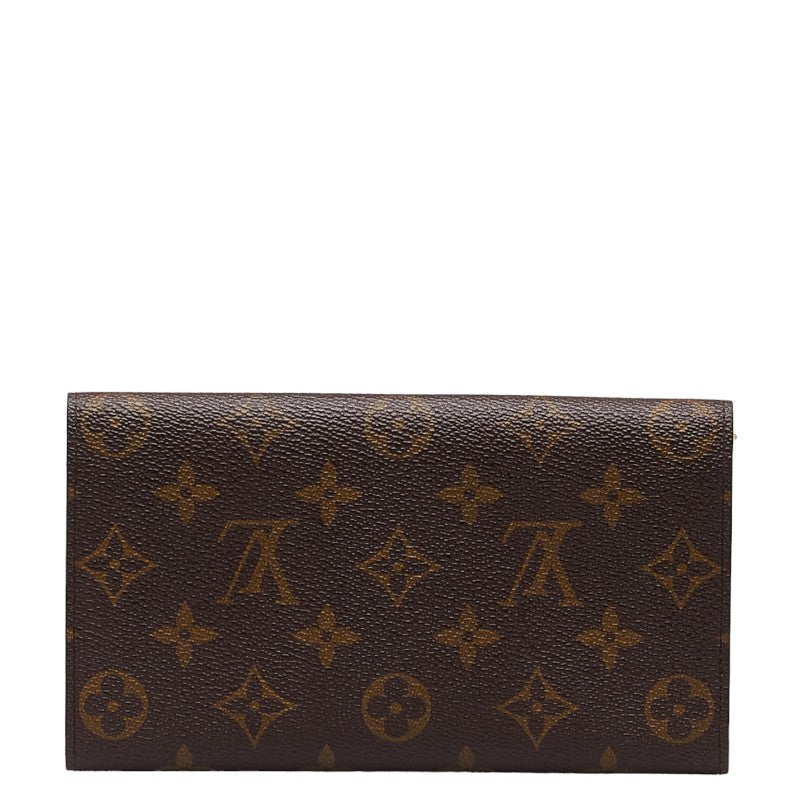 Louis Vuitton Monogram Pochette Porte Monet Credit Long Wallet M61725 Brown PVC Leather  Louis Vuitton