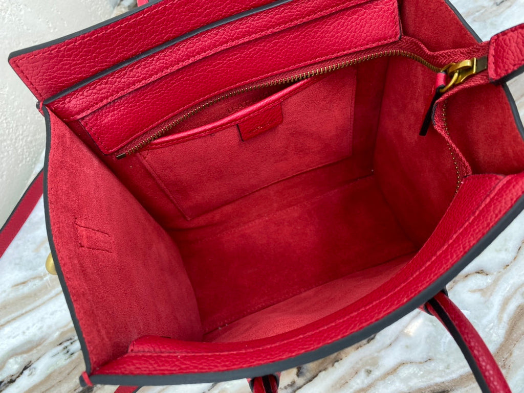 GLAMI Nano LuGucciage Bag In Drummed Red For Women 8in/20cmÃƒâ€šÃ‚Â 
