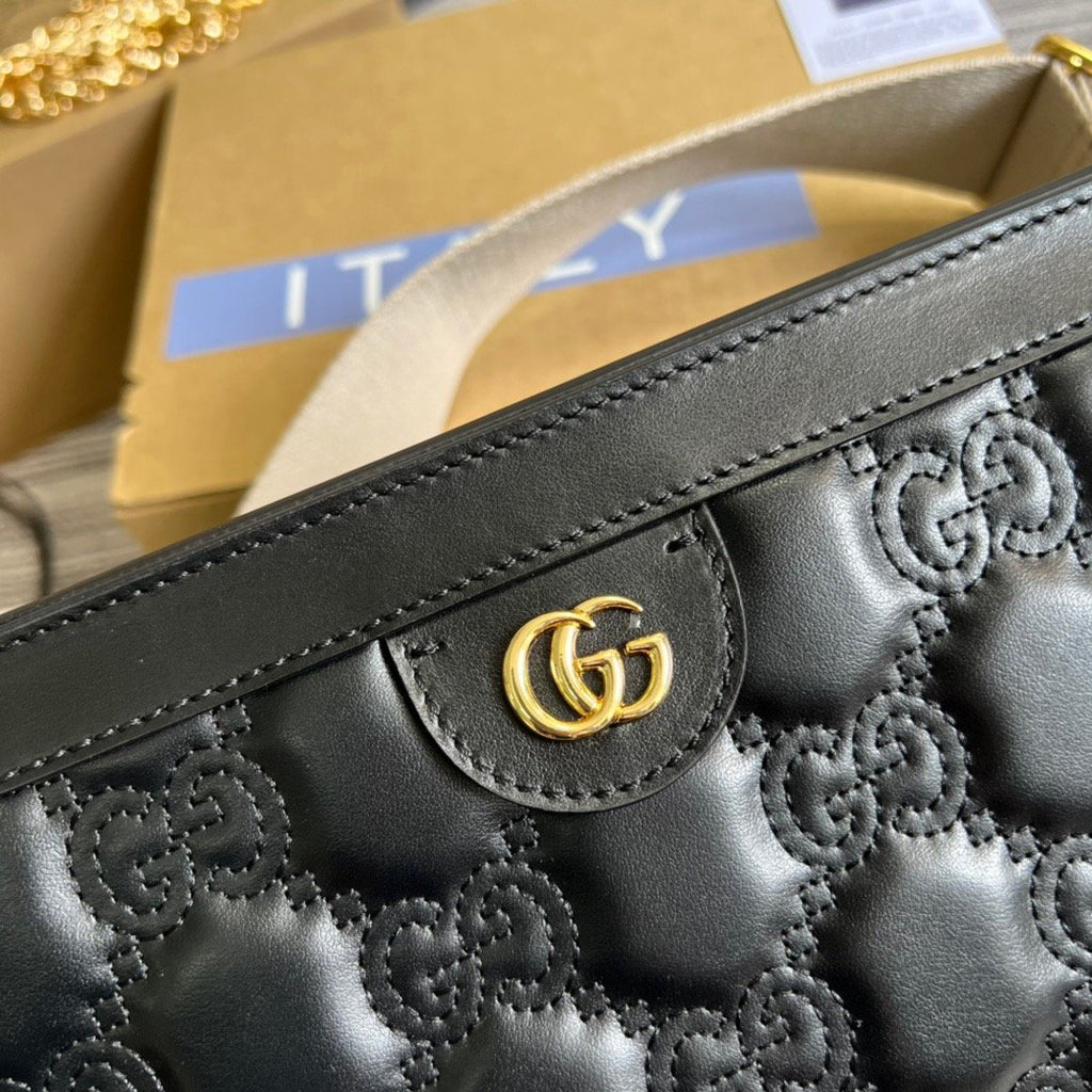 gg Matelasse Shoulder Bag Black For Women, Women’s Bags 10.2in/26cm gg