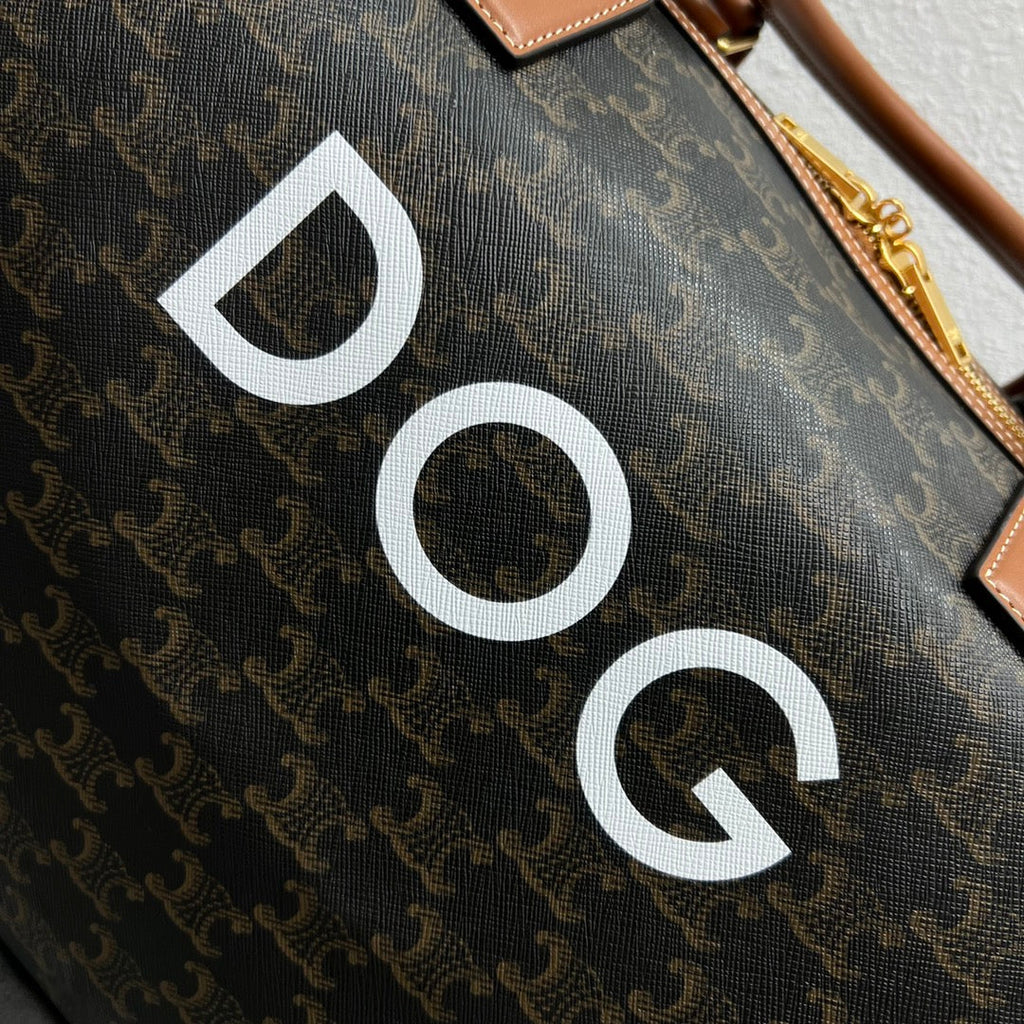 GLAMI Large Voyage Bag In Triomphe Canvas With Dog Print Tan For Women 20in/50cmÃƒâ€šÃ‚Â 