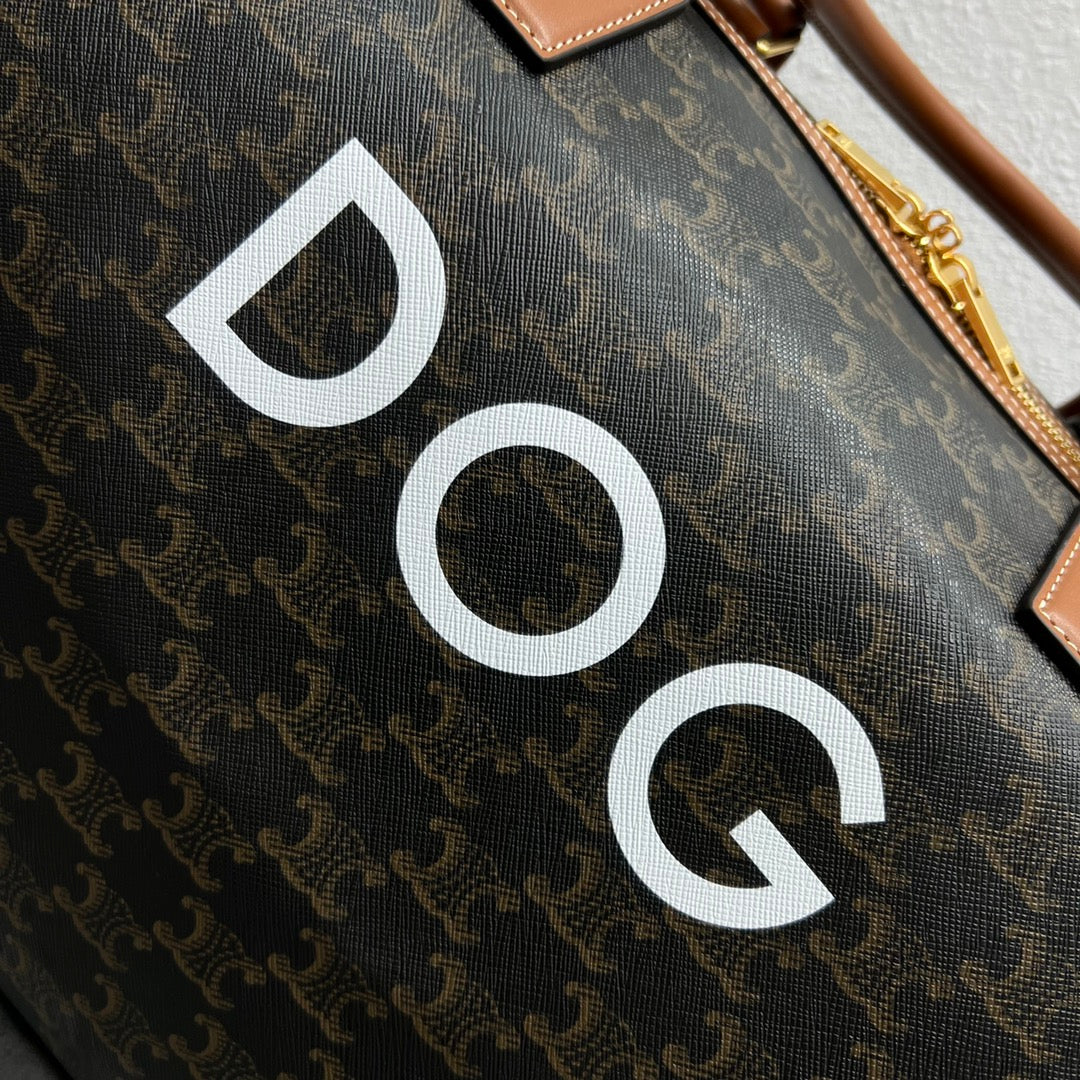 GLAMI Large Voyage Bag In Triomphe Canvas With Dog Print Tan For Women 20in/50cmÃƒâ€šÃ‚Â 