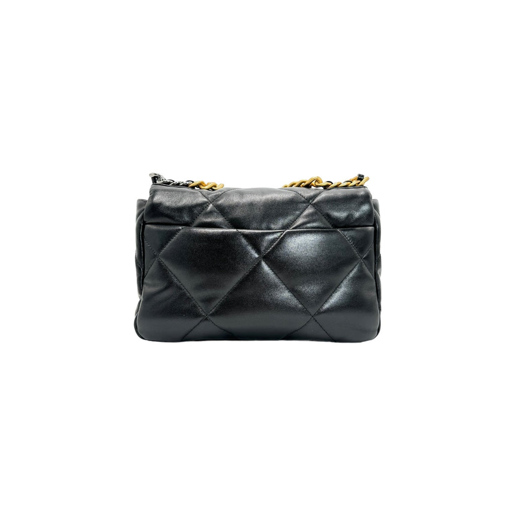 Chanel 19 Quilted Lambskin CC Medium Black Flap Bag