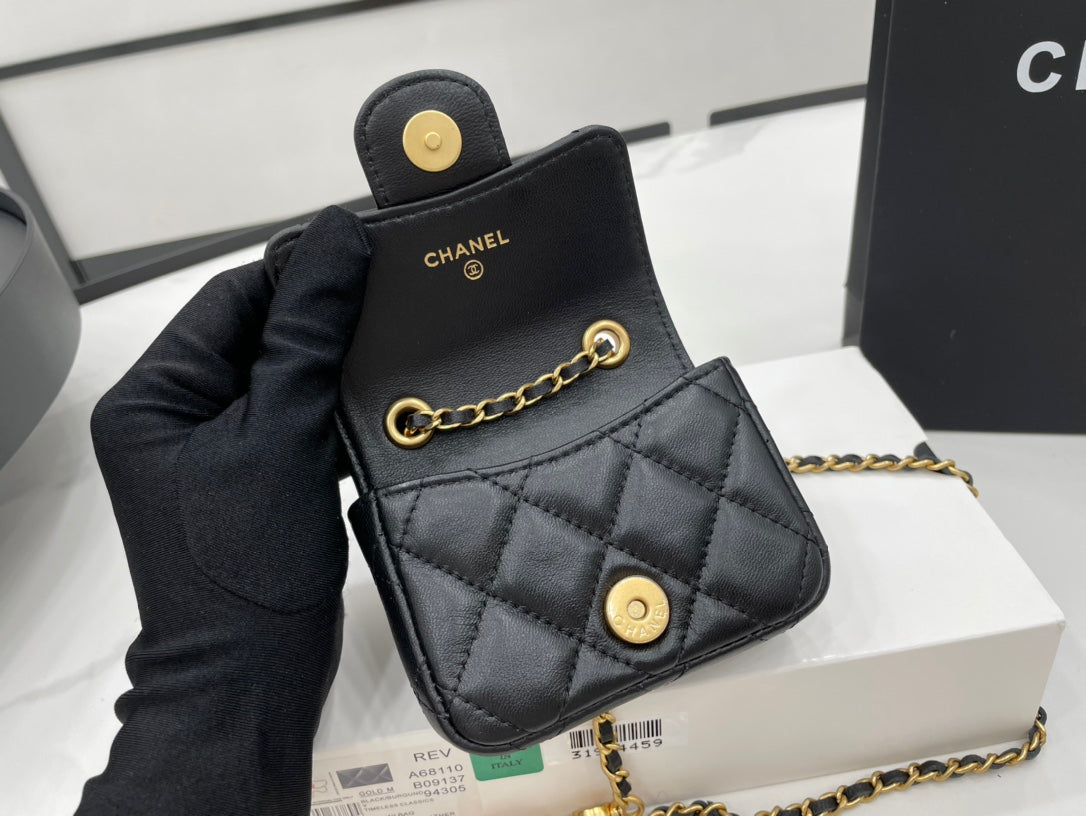 CHLMini GlamIap Bag Black For Women Bags 3.5in/9cm