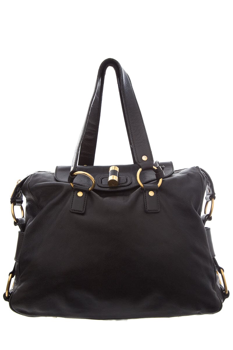 YSL Black & Gold Twist Closure Handbag