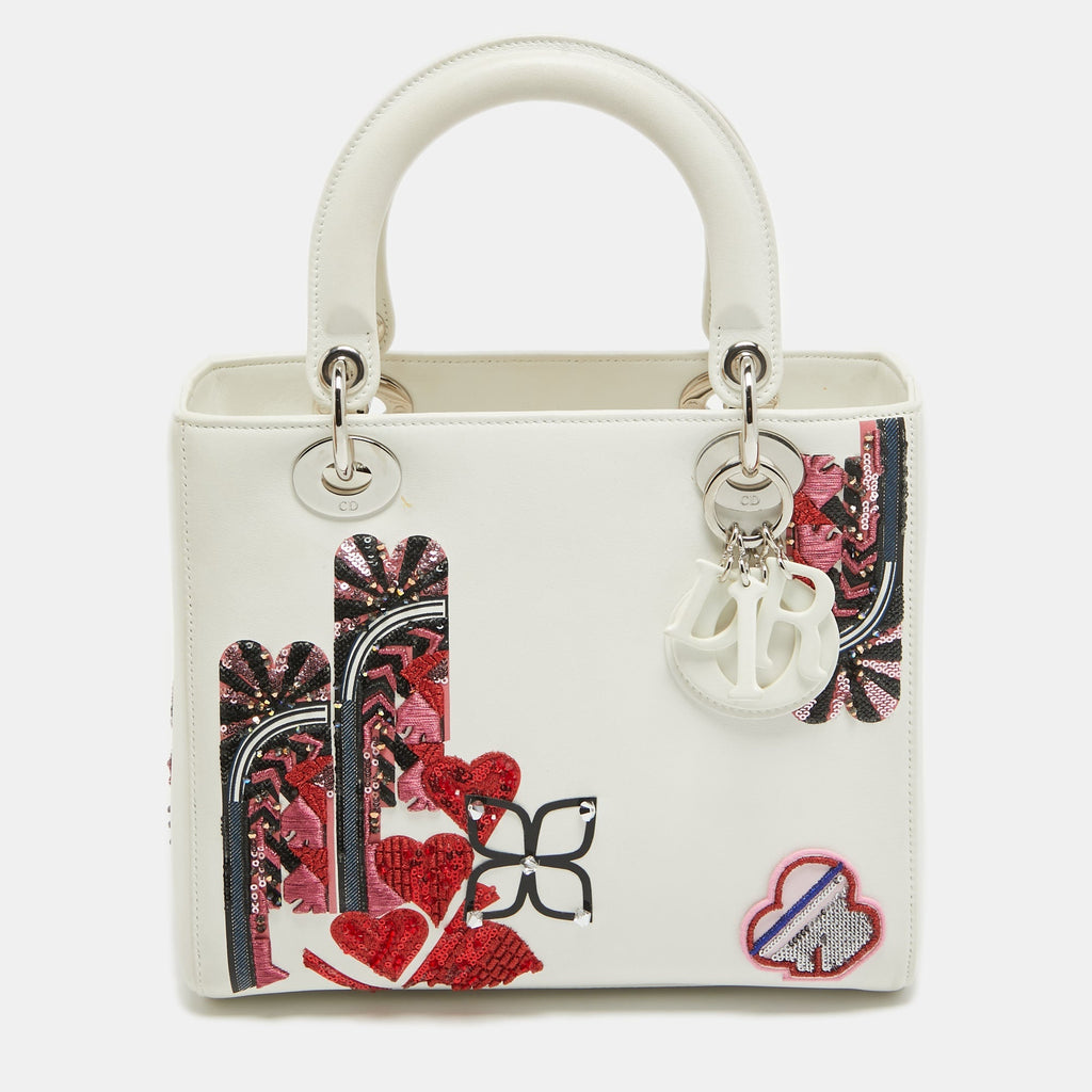 DiorLeather Medium Sequin And Embroidered Lady Dior Tote