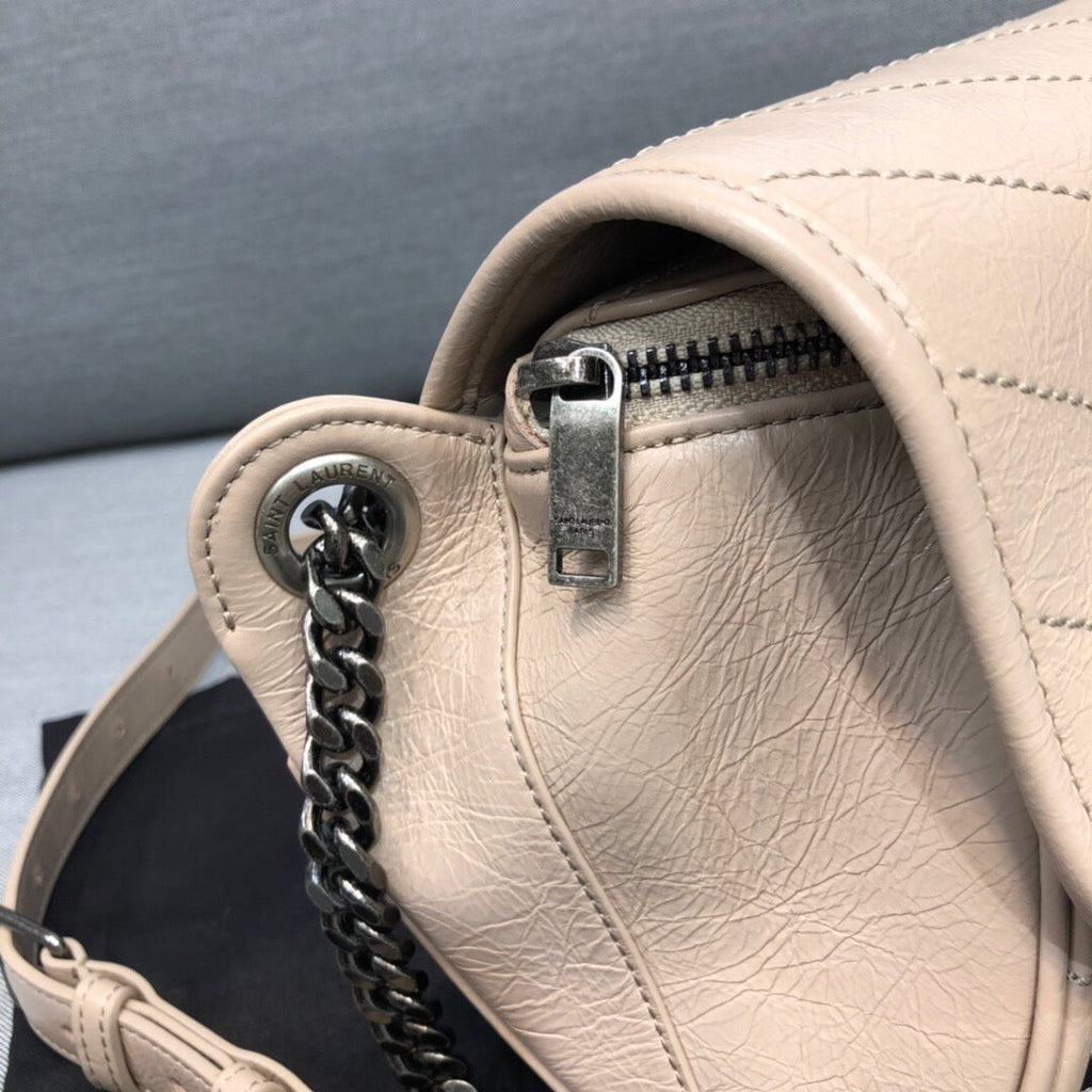GLAMI Niki MeGLAMIum Crinkled Shoulder Bag Beige For Women 11in/28cm YSL
