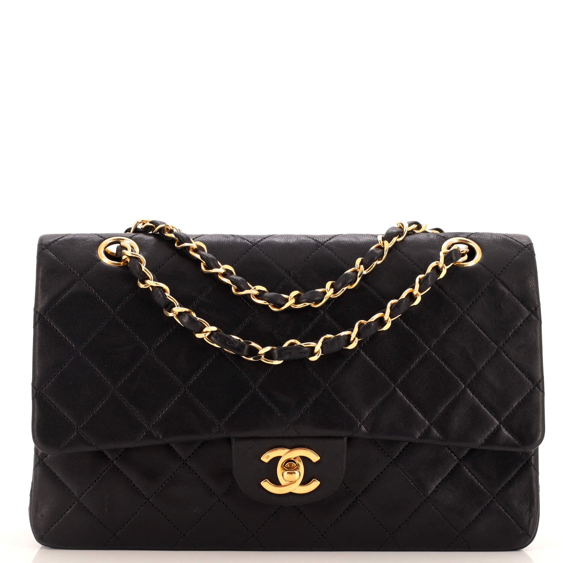 CHANEL Vintage Classic Double Flap Bag Quilted Lambskin Medium