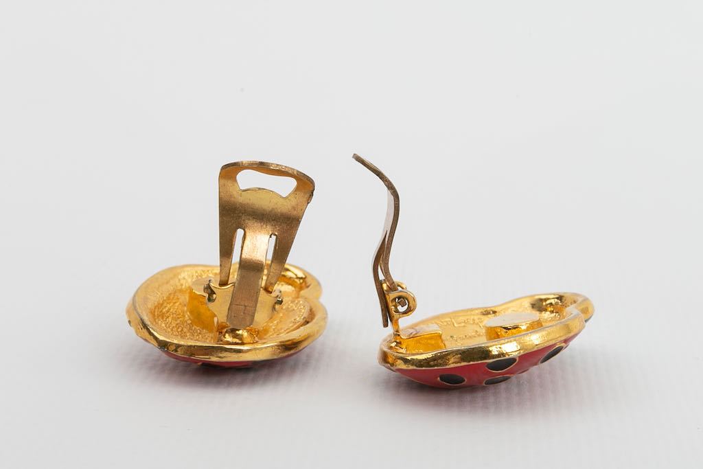Boucles d'oreilles coccinelles Yves Saint Laurent