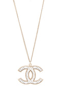 Chanel 2016 Gold Quitled CC Pendeant Necklace
