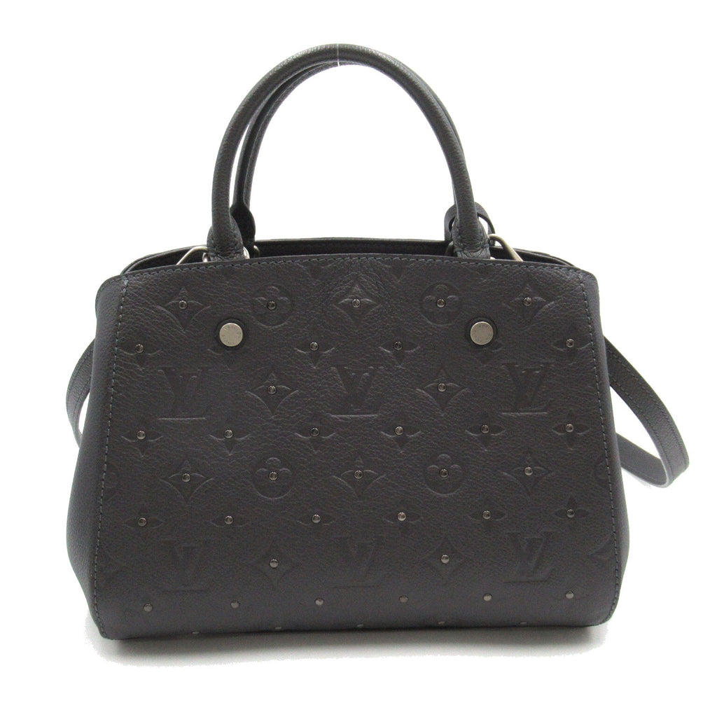 Louis Vuitton Montaigne BB 2w Shoulder Bag Leather Monogram Emplant  Grey Platinum M50665
