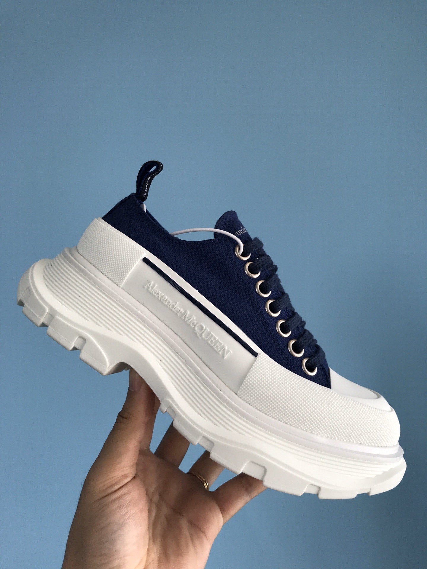 Alexander McQueen Tread Slick LaGLAMI Up Cotton Blue For Men
