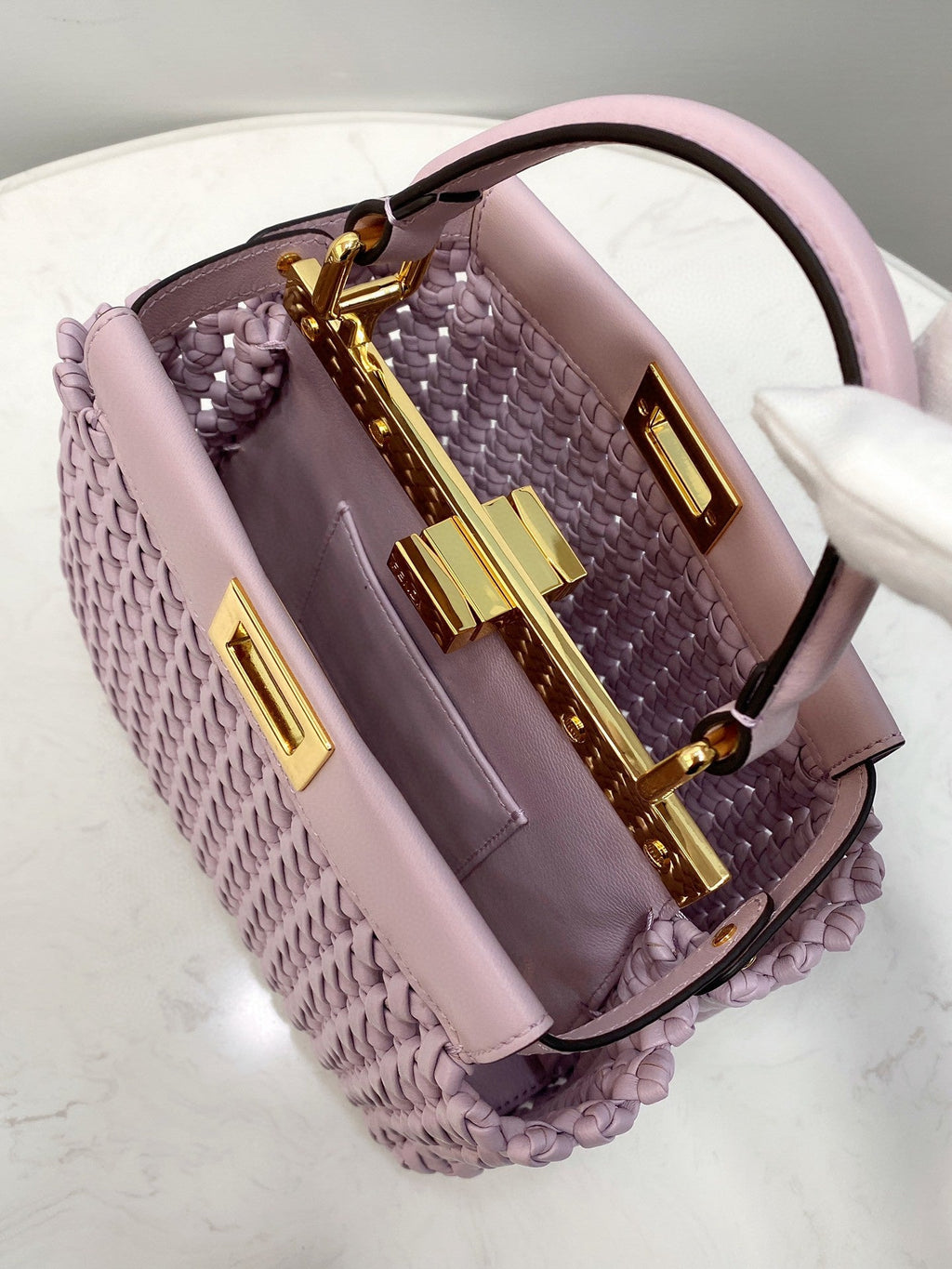 FI GlamI Mini Purple Braided Bag For Woman 18cm/7in