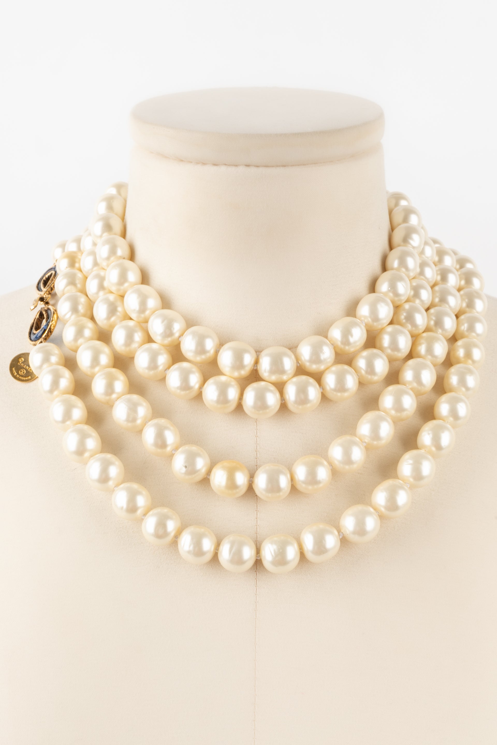 Collier / sautoir de perles nacrÃƒÆ’Ã‚Â©es Chanel