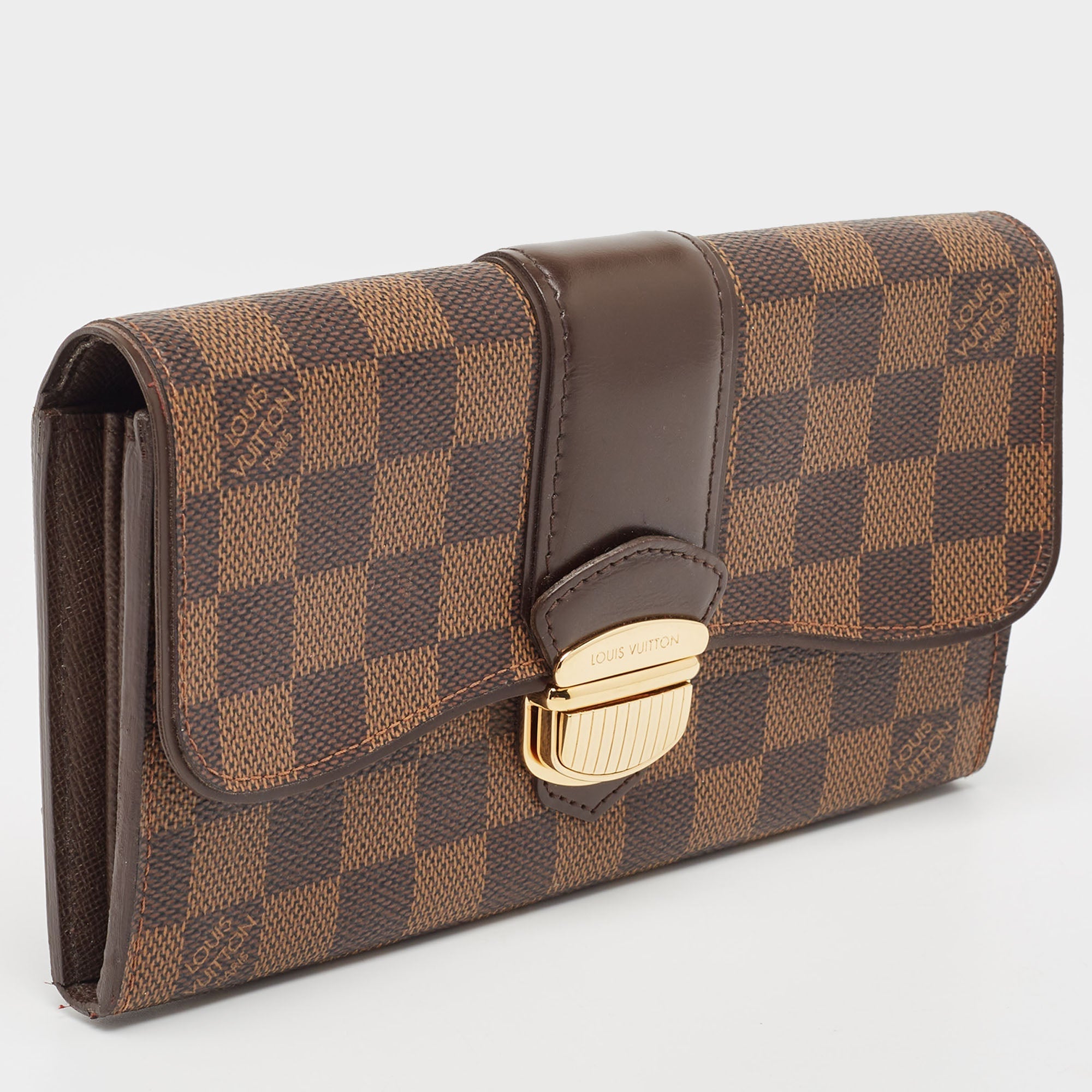Louis Vuitton Damier Ebene Canvas Sistina Wallet