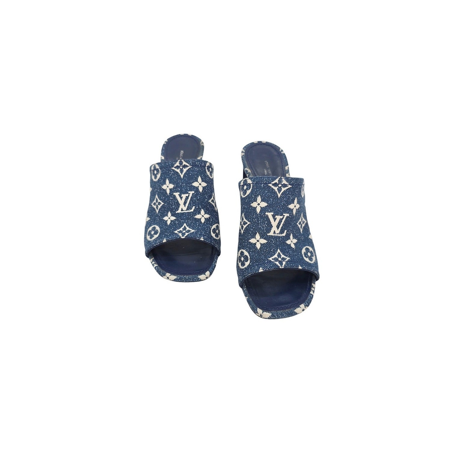 Louis Vuitton Denim Monogram Silhouette Mules size 38.5