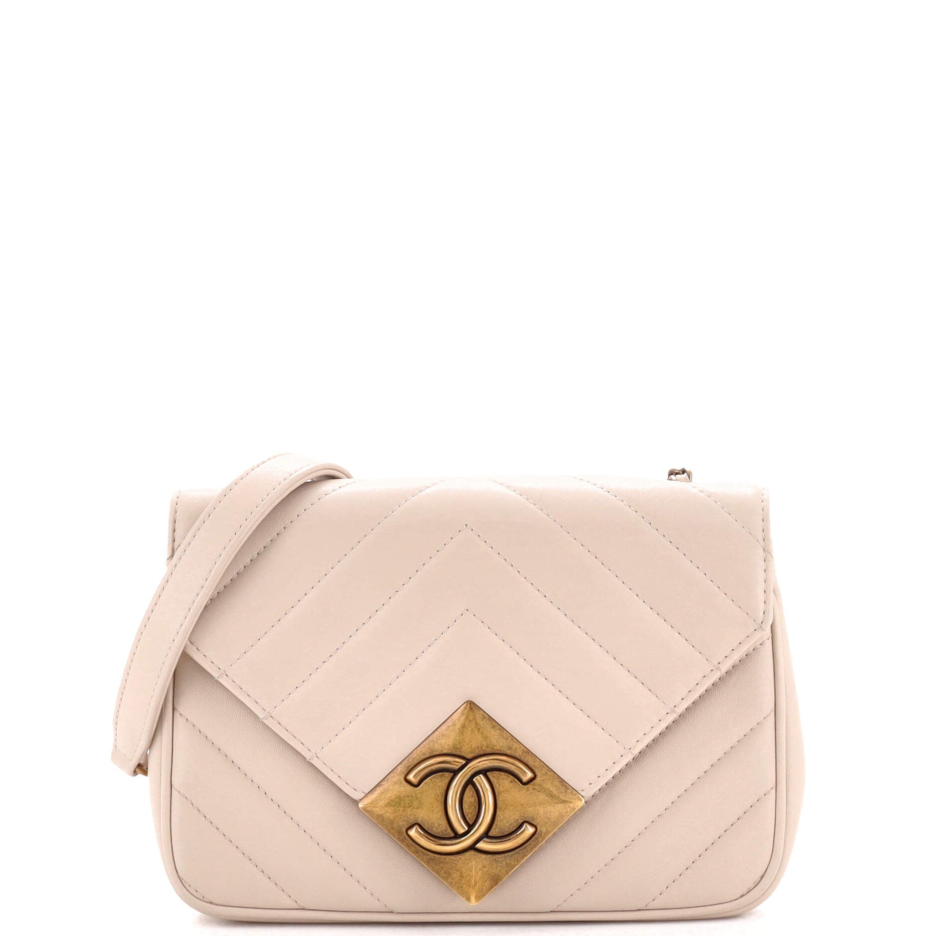 CHANEL Pyramid CC Flap Bag Chevron Lambskin Mini