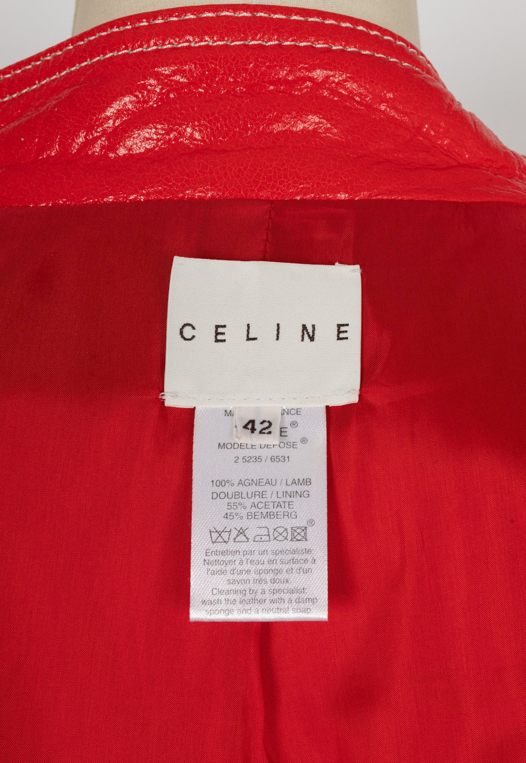 Veste en cuir orange CÃƒÆ’Ã‚Â©line