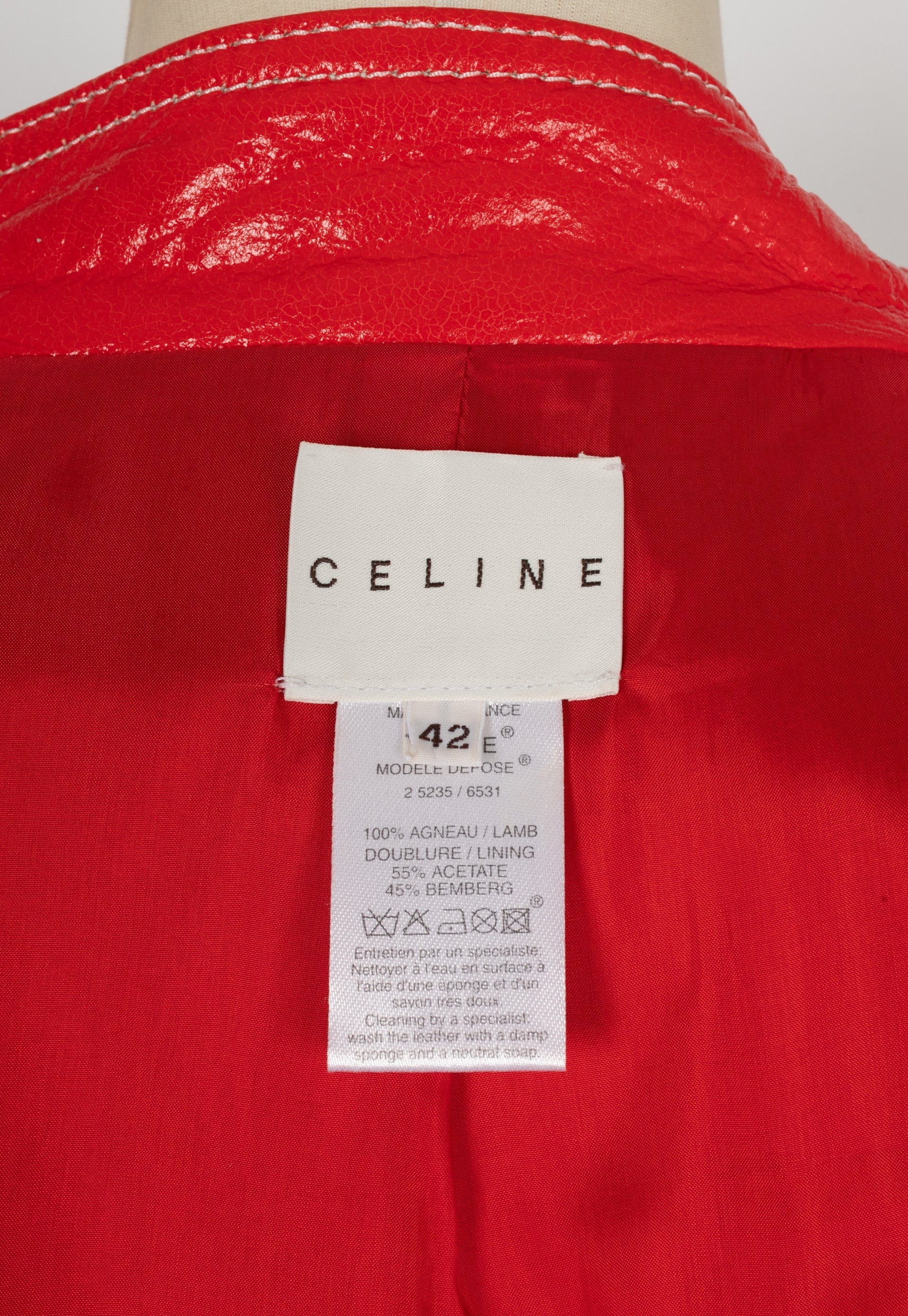 Veste en cuir orange CÃƒÆ’Ã‚Â©line