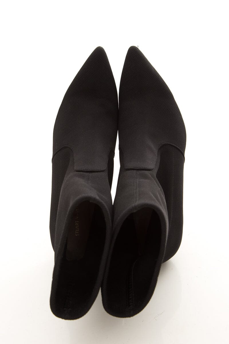 Stuart Weitzman Black Knit Heeled Booties SZ 8.5
