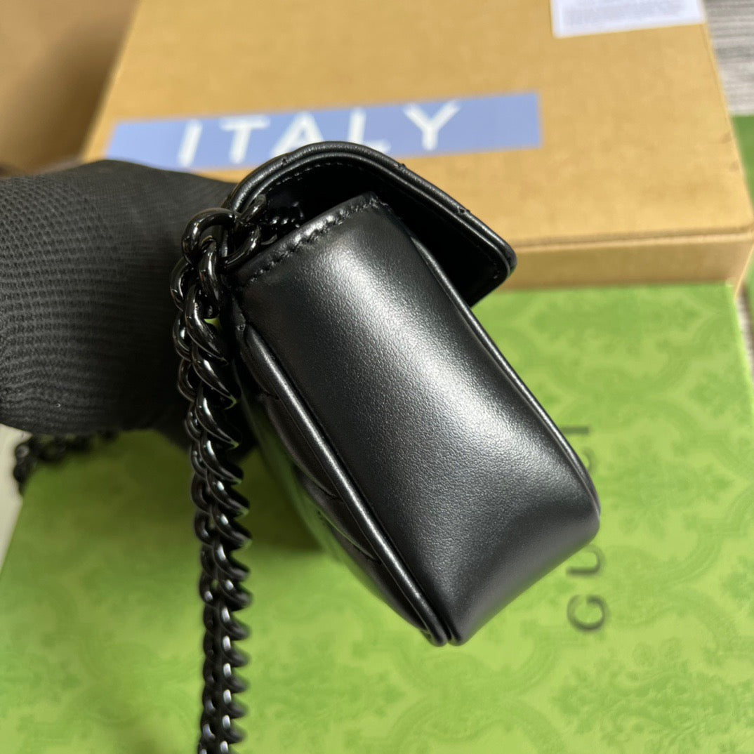 gg Marmont Super Mini Bag Black For Women, Women’s Bags 6.2in/17cm gg