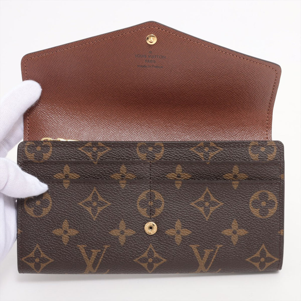 Louis Vuitton Monogram Portefoliosara M60531 Brown Long   Wallet