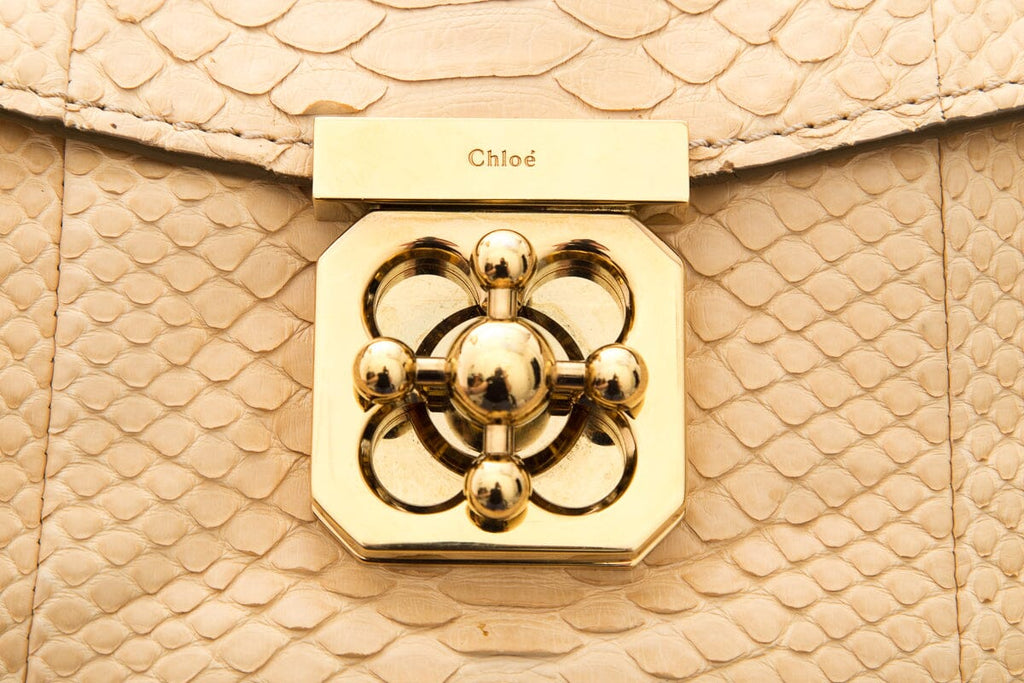 Chloe Beige Python Elsie Handbag