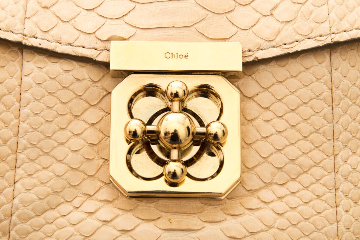 Chloe Beige Python Elsie Handbag
